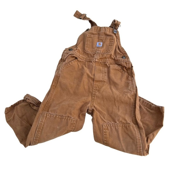 Carhartt Duck Canvas Double Knee
Overalls Kids Size 3T Brown - Picture 1 of 7